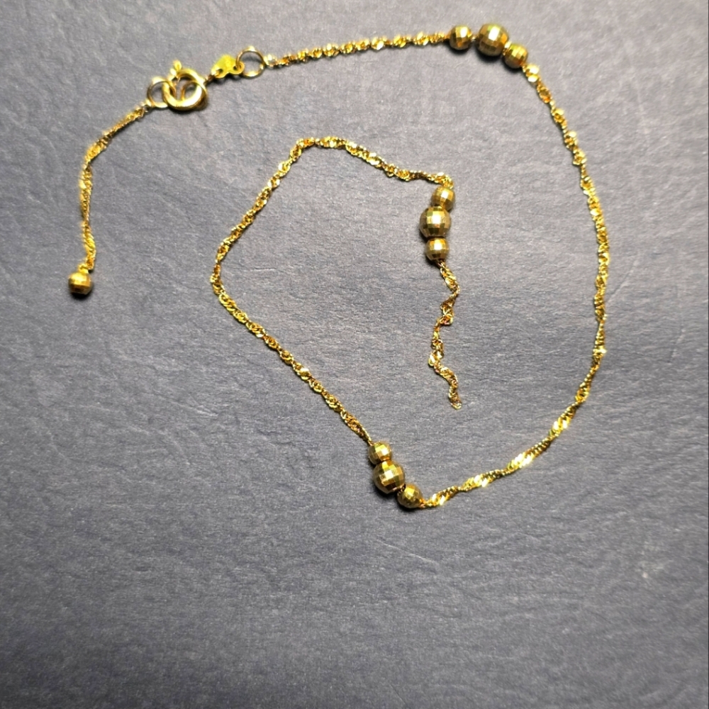 14k solid yellow gold ankle bracelet